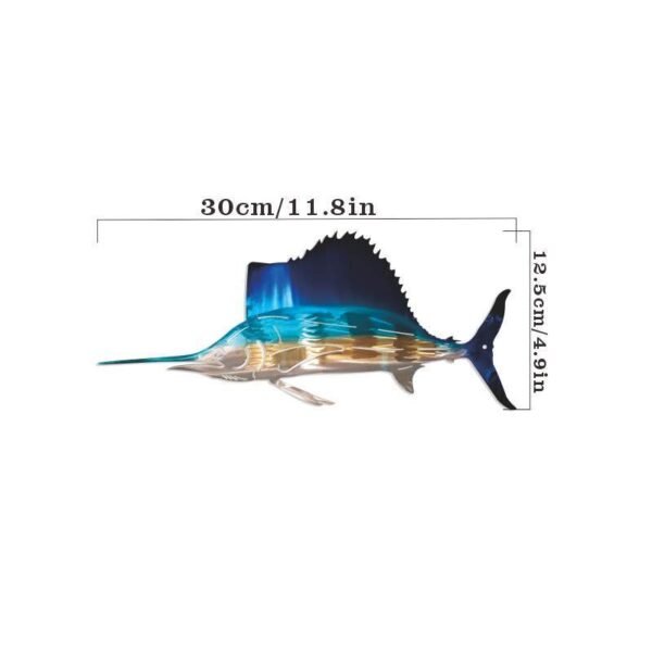 1pc Wrought Iron Sailfish Wall Sculpture, Metal Fish Art for Home Decor, Tropical Fish Wall Hanging, Christmas Gift - Image 3