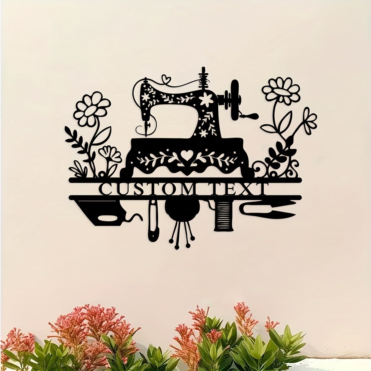 Fully Customizable Vintage Sewing Machine Metal Wall Art | Text & Design Personalization | Multifunctional Hanging Decor Plaque | Farmhouse Style Sewing Room Sign | Ideal Personalized Gift for Grandmothers & Mothers | No Electricity Needed