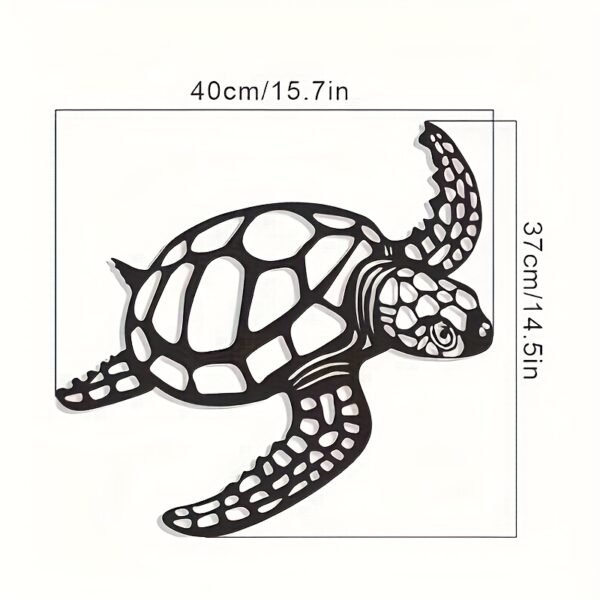 Metal Wall Art Nautical Sea Turtle Wall Decor - Coastal Home Hanging Ornament - Ocean Lover Gift - Beach Theme Bedroom Decoration - Image 4