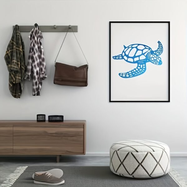 Metal Wall Art Nautical Sea Turtle Wall Decor - Coastal Home Hanging Ornament - Ocean Lover Gift - Beach Theme Bedroom Decoration - Image 5