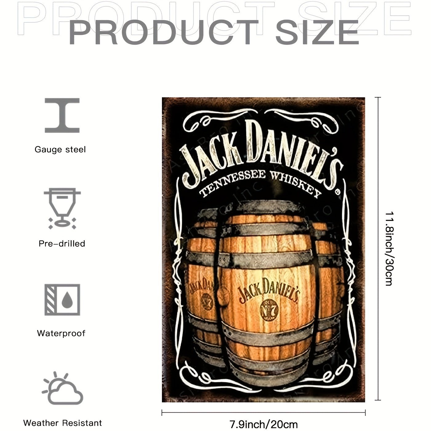 Vintage Whiskey Barrels Metal Tin sign Vintage Alcohol Signs Poster Basement Bar Decor Vintage Metal Beer Tin Signs 12×8