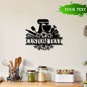 1pc Customizable Baking Themed Metal Wall Art, Personalized Pastry Chef Sign for Home Decor, Chef Signage, Baking Enthusiast Gift, Kitchen Decorative Gift, Wedding and Christmas Wall Hanging, Indoor Use