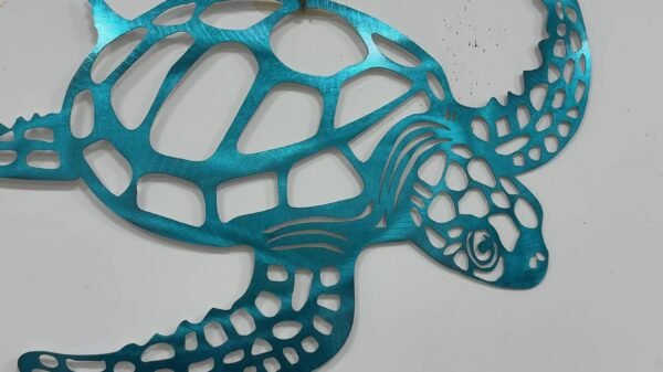Metal Wall Art Nautical Sea Turtle Wall Decor - Coastal Home Hanging Ornament - Ocean Lover Gift - Beach Theme Bedroom Decoration - Image 7