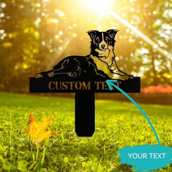 1pc Unique Border Collie Garden Fence Sign, Personalized Metal Sign, Humorous Outdoor Decoration, Durable Metal Material, No Battery Required - Image 5