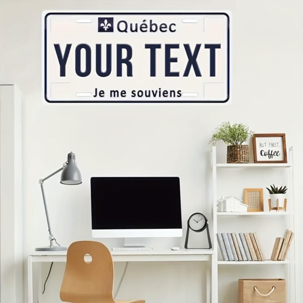 Customized Quebec Aluminum License Plate - Personalized Text "Je Me Souvenirs" or "Your Text" - Rustic Metal Wall Art Decor for Homes, Bars, Cafes, Garages - 5.91x11.81 Inch, Home Decoration | Quebecthemed Decor | Aluminum Plate - Image 8
