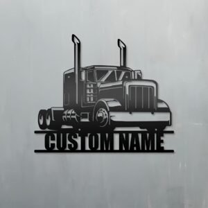 1pc Custom Semi Truck Metal Wall Art - Personalized Truck Driver Nameplate Home Decor - Ideal Gift for Home Decor and Truck Enthusiasts, Truck Decor