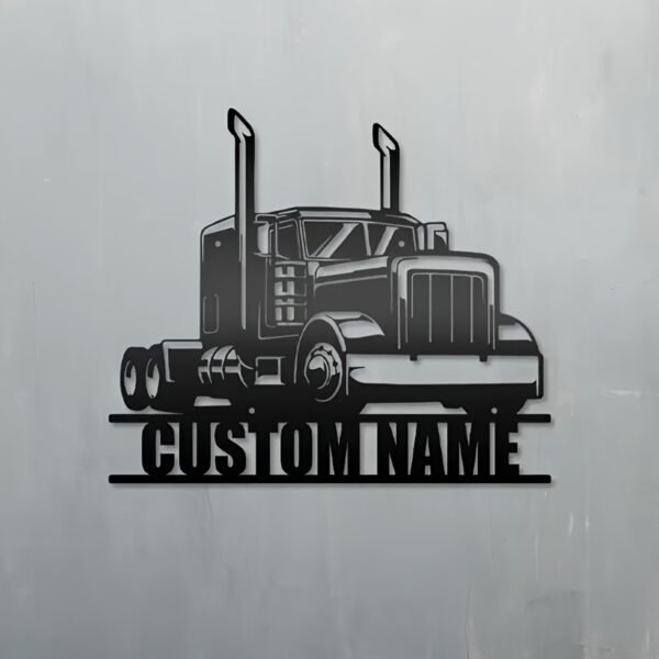1pc Custom Semi Truck Metal Wall Art - Personalized Truck Driver Nameplate Home Decor - Ideal Gift for Home Decor and Truck Enthusiasts, Truck Decor
