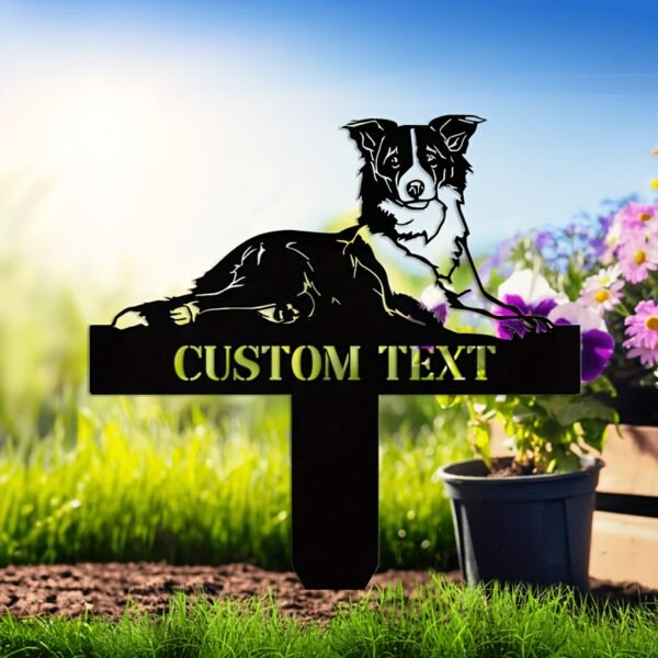 1pc Unique Border Collie Garden Fence Sign, Personalized Metal Sign, Humorous Outdoor Decoration, Durable Metal Material, No Battery Required - Image 6