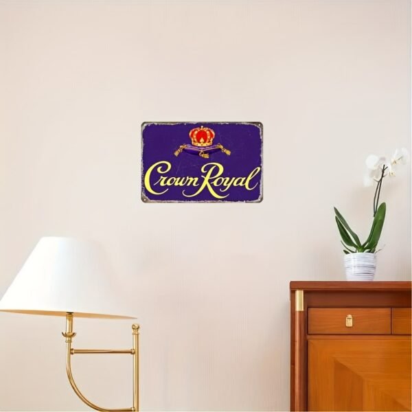 1pc, Vintage Crown Royal Metal Tin Sign, 8x12 Inch, Waterproof Wall Decor for Home, Bar, Garage, Multipurpose with Pre-Drilled Holes - Image 5