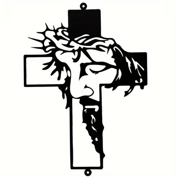1pc Metal wall art Cross Sign Wall Art Decoration, Easter Thanksgiving Wall Hanging Decoration, Office Dining Room Lobby Wall Decor, Halloween Room Decor art