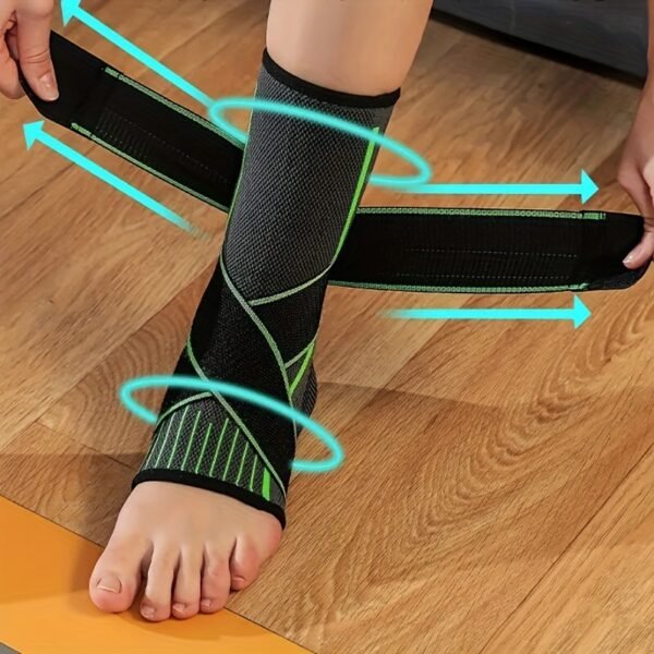1pc Unisex Adjustable Ankle Compression Bandage - Elastic Support Brace for Daily Warmth, Gym & Sports - Hand Washable, Hook-and-Loop Closure, Nylon Material