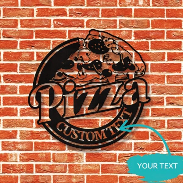Customizable Pizza Metal Wall Art Sign - Personalized Italian Restaurant & Pizzeria Decoration, Black & White Pepperoni Design, Durable Metal Material, Indoor/Outdoor Use, High-Quality & Weather-Resistant, Restaurant Wall Decor|Art Deco Style|Weatherresistant Sign, Pizza Decor - Image 5