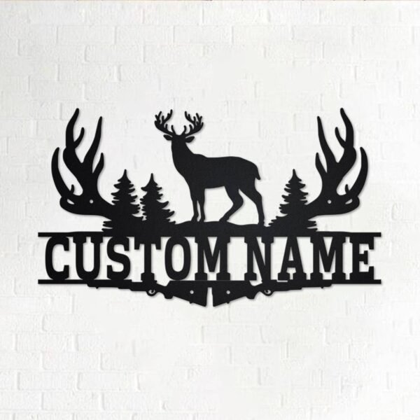 Customizable Metal Elk Silhouette Wall Art, Personalized Family Name Metal Sign, Decorative Indoor/Outdoor Moose-Themed Metal Plaque, Ideal for Entryway, Garden, Home, Kitchen, Dining Room Decor, Hollow Cut Craft, Event and Party Accent, Unique Holiday Gift - No Electricity Needed - Image 5