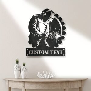 Customizable Metal Welder Wall Art - Classic Style Home & Kitchen Decor, Personalized Name Sign, Durable Metal Material, No Feathers, No Power Needed, High-Quality Craftsmanship, Easy Wall Mounting, Metal Wall Art Decor