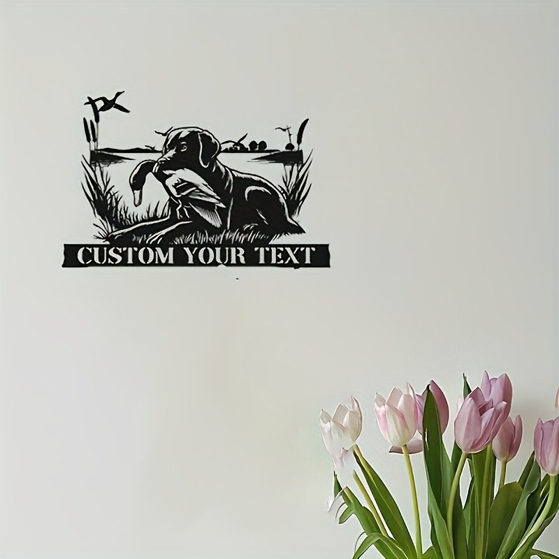 Customizable Labrador Retriever Metal Wall Sign – Personalized Duck Hunter Decor, Durable Waterproof Metal, Easy to Install, Perfect for Nature Lovers, Home Décor, Gifts, Black Finish, Indoor Wall Art, Dog Decor