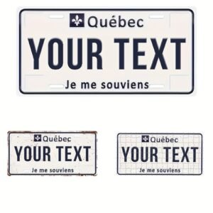 Customized Quebec Aluminum License Plate - Personalized Text "Je Me Souvenirs" or "Your Text" - Rustic Metal Wall Art Decor for Homes, Bars, Cafes, Garages - 5.91x11.81 Inch, Home Decoration | Quebecthemed Decor | Aluminum Plate