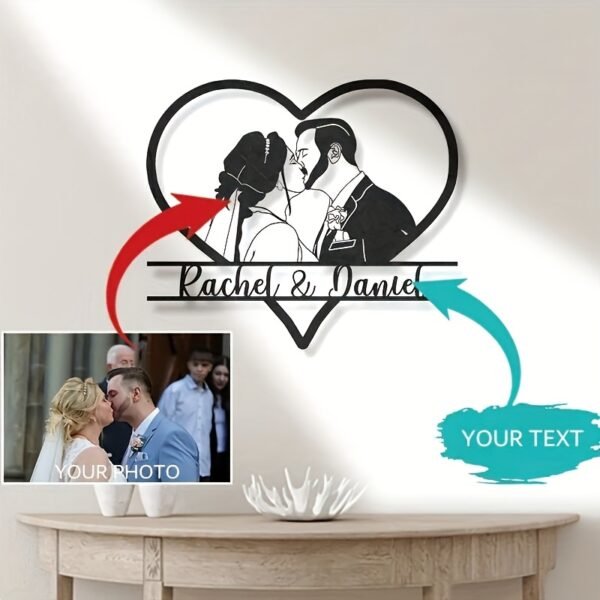 Customizable Heart-Shaped Metal Wall Sculpture - Personalized Love-Themed Art Decor for Bedroom, Ideal for Weddings, Valentine'S Day, Mother'S Day, Father'S Day, Thanksgiving, St. Patrick'S Day - Indoor Use, Metal Wall Art Decor - Image 5
