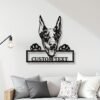 Customizable Doberman Metal Wall Art, Black Iron Animal Theme Decorative Sign with Personalized Text, Perfect Gift for Dog Lovers, Wall Mounted Room Decor, Dog Decor