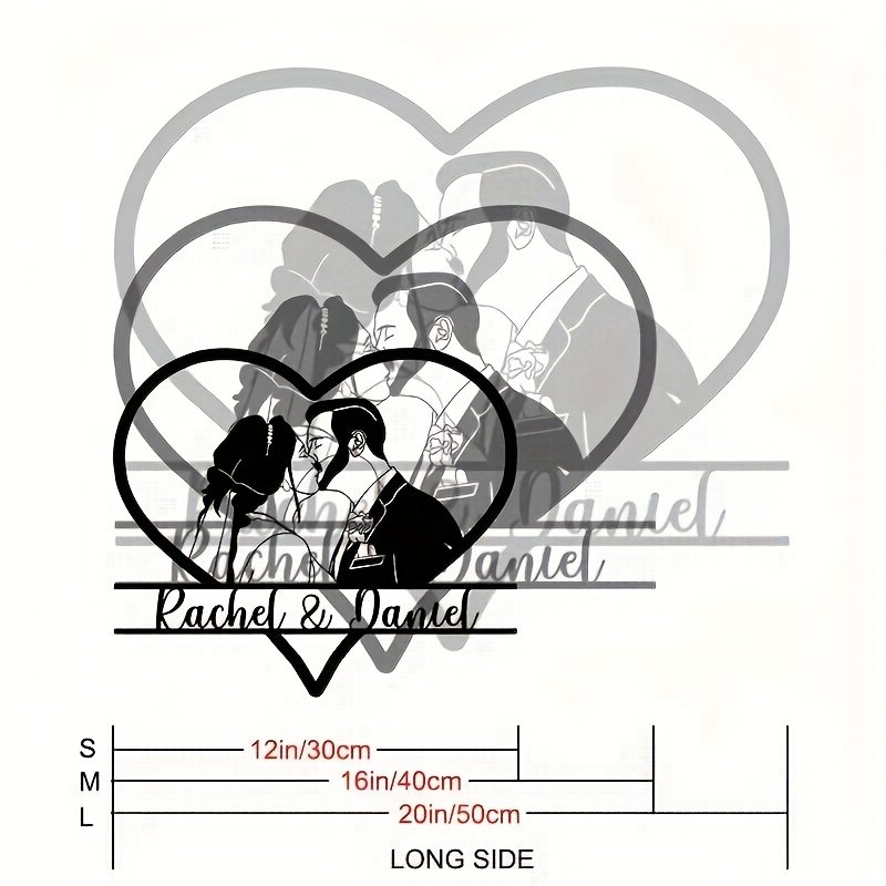 Customizable Heart-Shaped Metal Wall Sculpture – Personalized Love-Themed Art Decor for Bedroom, Ideal for Weddings, Valentine’S Day, Mother’S Day, Father’S Day, Thanksgiving, St. Patrick’S Day – Indoor Use, Metal Wall Art Decor