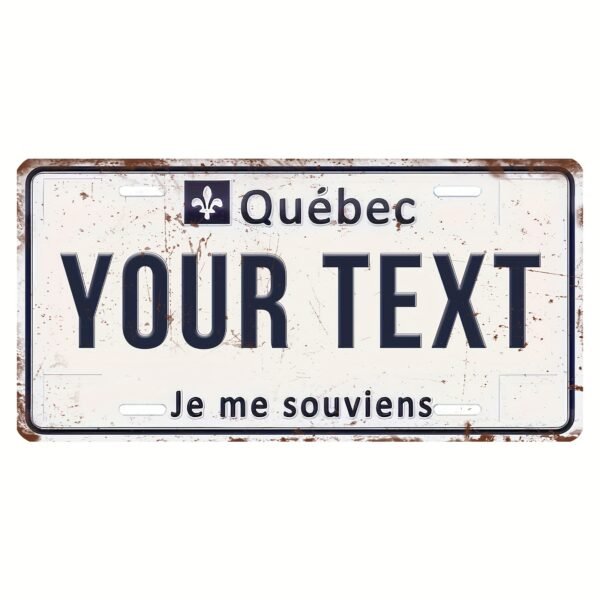 Customized Quebec Aluminum License Plate - Personalized Text "Je Me Souvenirs" or "Your Text" - Rustic Metal Wall Art Decor for Homes, Bars, Cafes, Garages - 5.91x11.81 Inch, Home Decoration | Quebecthemed Decor | Aluminum Plate - Image 5