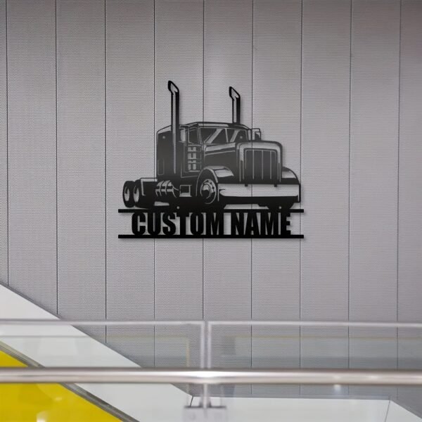 1pc Custom Semi Truck Metal Wall Art - Personalized Truck Driver Nameplate Home Decor - Ideal Gift for Home Decor and Truck Enthusiasts, Truck Decor - Image 3
