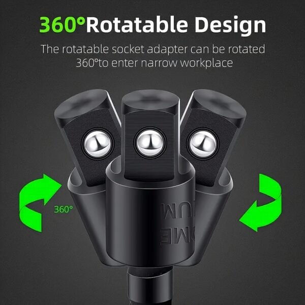 A 31pcs Universal Tool Set That Includes a Flexible Shaft, Quick-Change Adapter, Impact Wrench Socket Adapter, Right-Angle Screwdriver Bit Holder, Magic Socket, And Extension Bar - a Chromium-Vanadium Steel Uncharged Tool Kit. - Image 9