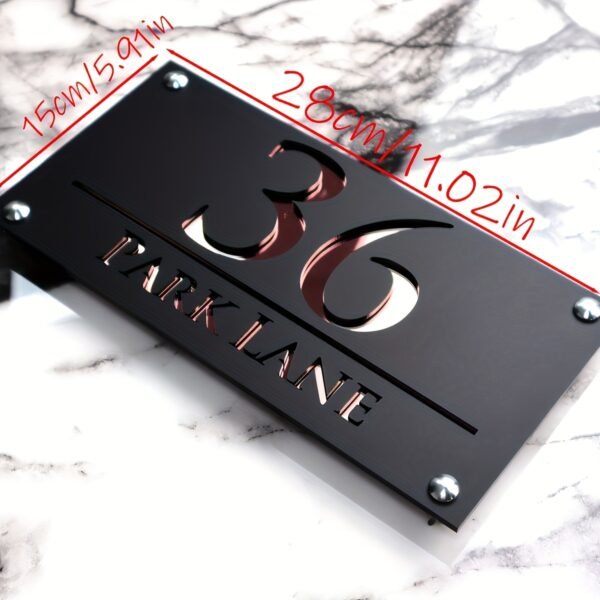 2D Flat, White Gray Frosted Board Personalized Laser Cutting Customized Acrylic Embossed Nordic Door Sign Outdoor Street Address Name - Image 7
