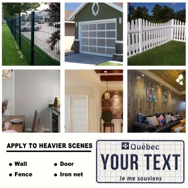 Customized Quebec Aluminum License Plate - Personalized Text "Je Me Souvenirs" or "Your Text" - Rustic Metal Wall Art Decor for Homes, Bars, Cafes, Garages - 5.91x11.81 Inch, Home Decoration | Quebecthemed Decor | Aluminum Plate - Image 4
