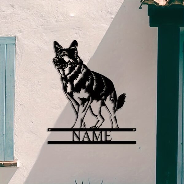 Custom German Shepherd Metal Wall Art - Personalized Dog Lover Name Sign for Home Decor, Perfect Gift Idea - Image 2