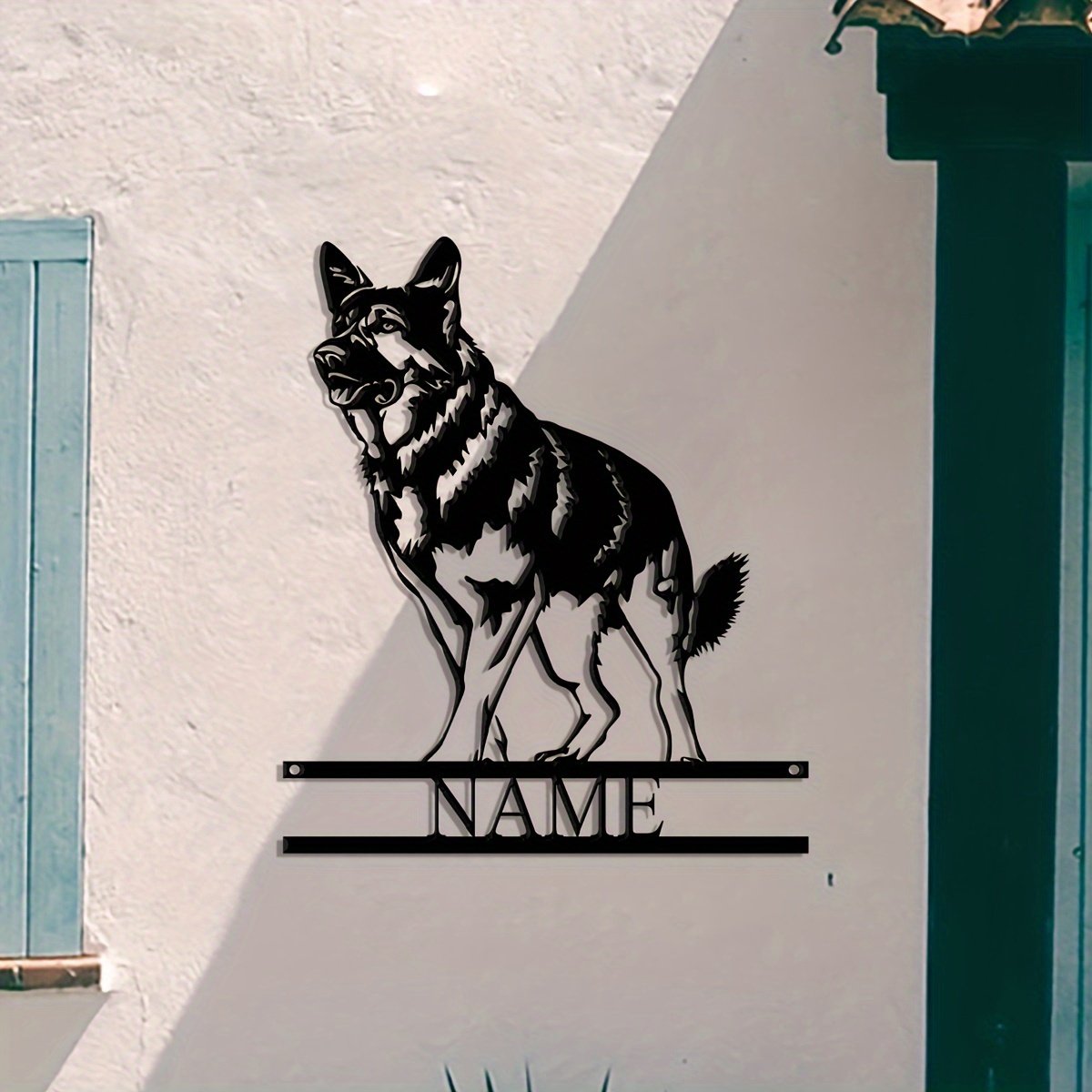 Custom German Shepherd Metal Wall Art – Personalized Dog Lover Name Sign for Home Decor, Perfect Gift Idea