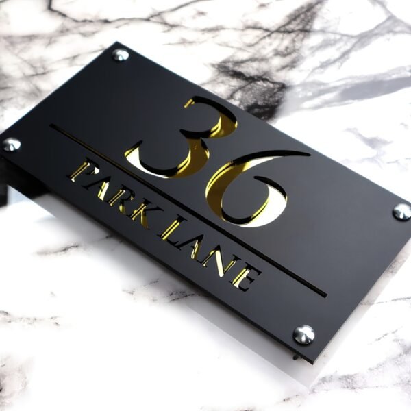 2D Flat, White Gray Frosted Board Personalized Laser Cutting Customized Acrylic Embossed Nordic Door Sign Outdoor Street Address Name - Image 8