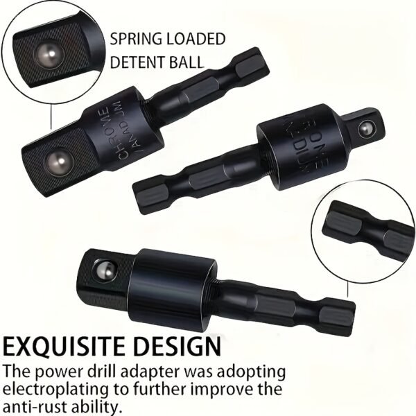 A 31pcs Universal Tool Set That Includes a Flexible Shaft, Quick-Change Adapter, Impact Wrench Socket Adapter, Right-Angle Screwdriver Bit Holder, Magic Socket, And Extension Bar - a Chromium-Vanadium Steel Uncharged Tool Kit. - Image 3