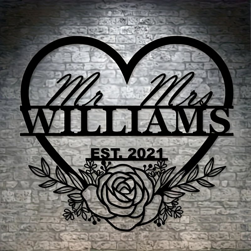 A Personalized Metal Sign – Customizable Wall Decor for Wedding Names, Anniversary And Housewarming Gifts, Requires No Electricity Or Batteries, Suitable for Various Occasions Such As Christmas, Valentine’S Day, Mother’S Day, And More.