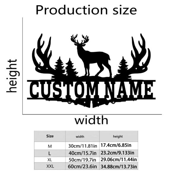 Customizable Metal Elk Silhouette Wall Art, Personalized Family Name Metal Sign, Decorative Indoor/Outdoor Moose-Themed Metal Plaque, Ideal for Entryway, Garden, Home, Kitchen, Dining Room Decor, Hollow Cut Craft, Event and Party Accent, Unique Holiday Gift - No Electricity Needed - Image 3