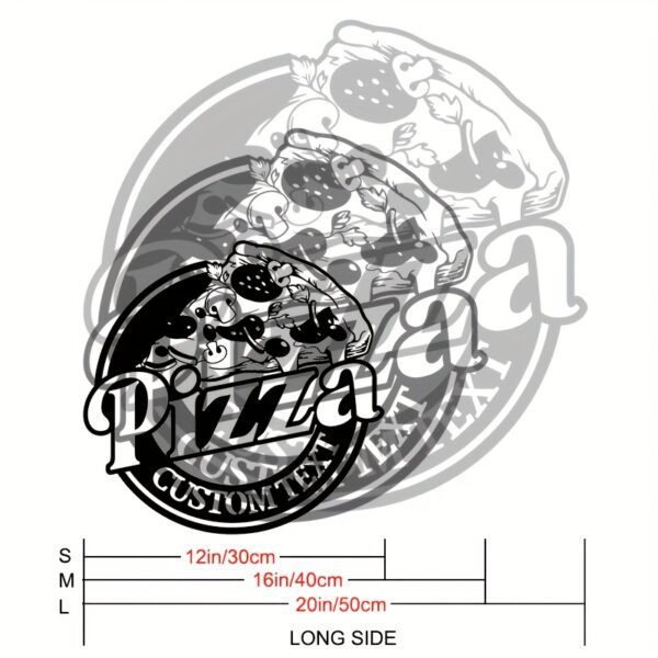 Customizable Pizza Metal Wall Art Sign - Personalized Italian Restaurant & Pizzeria Decoration, Black & White Pepperoni Design, Durable Metal Material, Indoor/Outdoor Use, High-Quality & Weather-Resistant, Restaurant Wall Decor|Art Deco Style|Weatherresistant Sign, Pizza Decor - Image 3