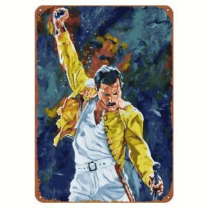 Freddie for MERCURY Vintage Metal Tin Sign - 8"x12" Retro Music Wall Decor, Perfect for Home & Bar