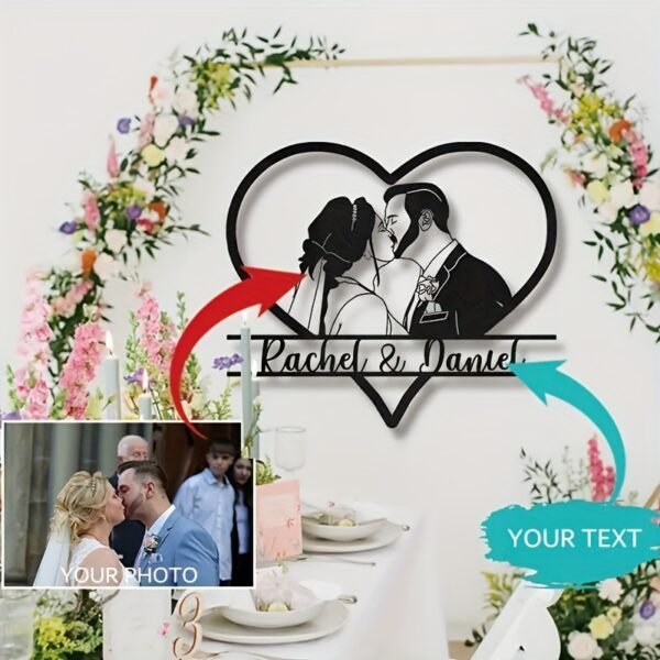 Customizable Heart-Shaped Metal Wall Sculpture - Personalized Love-Themed Art Decor for Bedroom, Ideal for Weddings, Valentine'S Day, Mother'S Day, Father'S Day, Thanksgiving, St. Patrick'S Day - Indoor Use, Metal Wall Art Decor - Image 4