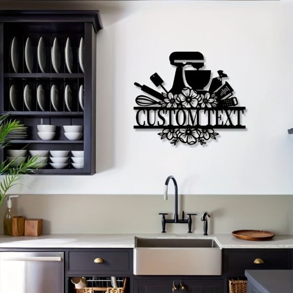 1pc Customizable Baking Themed Metal Wall Art, Personalized Pastry Chef Sign for Home Decor, Chef Signage, Baking Enthusiast Gift, Kitchen Decorative Gift, Wedding and Christmas Wall Hanging, Indoor Use - Image 6