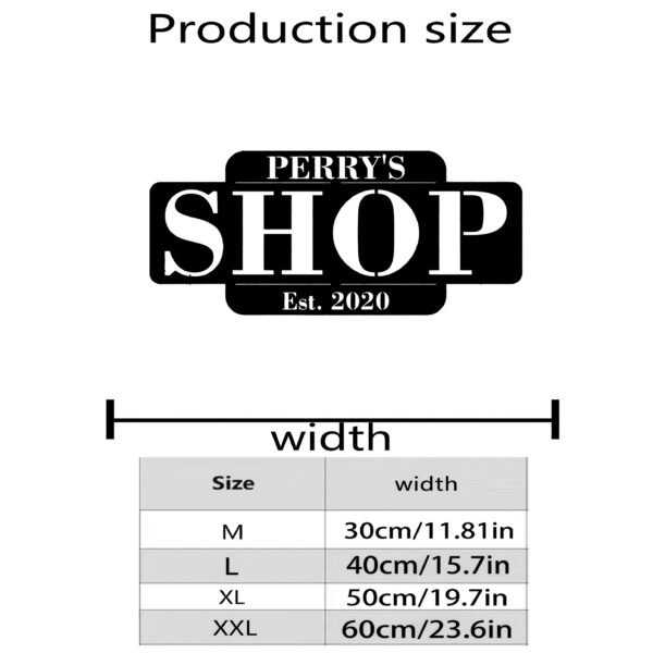 1pc Personalized Custom Metal Sign "Perry's Shop" - Durable Outdoor Decor, Black & White Address Plaque with Established Year, Wall Mount, No Electricity Needed, for Home or Business, Metal Outdoor Decor - Image 3