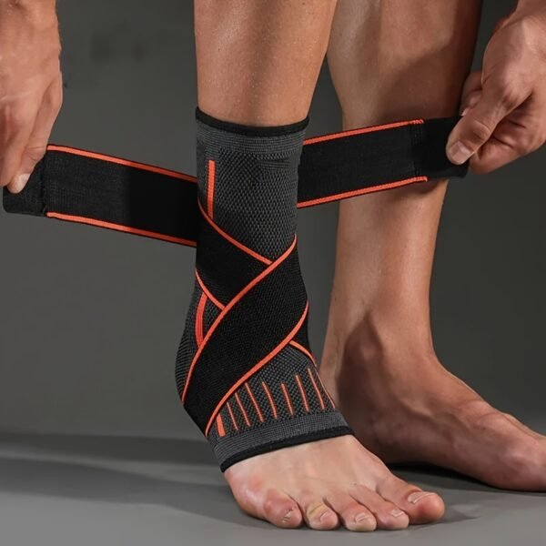 1pc Unisex Adjustable Ankle Compression Bandage - Elastic Support Brace for Daily Warmth, Gym & Sports - Hand Washable, Hook-and-Loop Closure, Nylon Material - Image 8
