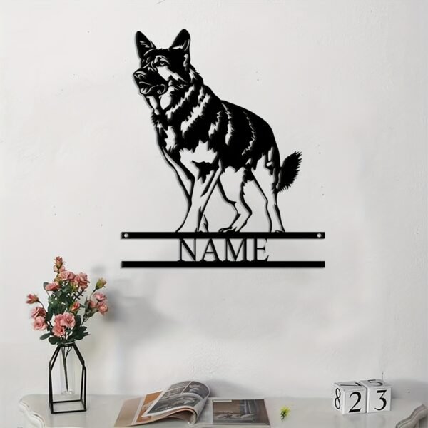 Custom German Shepherd Metal Wall Art - Personalized Dog Lover Name Sign for Home Decor, Perfect Gift Idea - Image 4