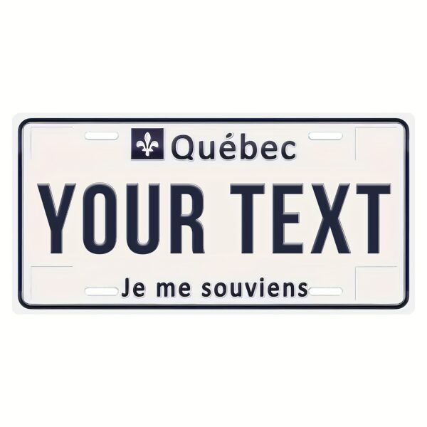 Customized Quebec Aluminum License Plate - Personalized Text "Je Me Souvenirs" or "Your Text" - Rustic Metal Wall Art Decor for Homes, Bars, Cafes, Garages - 5.91x11.81 Inch, Home Decoration | Quebecthemed Decor | Aluminum Plate - Image 3