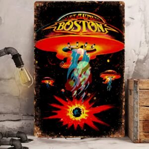 Iconic Design, Rock Band Retro Metal Sign 8inx12in - Retro Wall Art for Home, Bar and Outdoor Decor | Durable Iron Structure