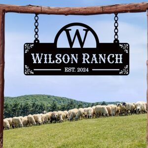 Custom Vintage Metal Barn Sign - Personalized Farmhouse Ranch Badge with Family Name & Established Date, Rustic Outdoor Letter Plaque for Home, Garden, or Farm Gate Decor, Wall-Mounted, No Power Needed, Durable Metal Signage | Rustic Wall Plaque | Durable Outdoor Signage, Barn Decor