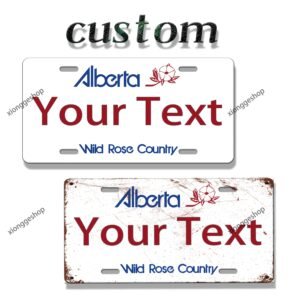 1pc Customizable Alberta License Plate Sign - Stainless Steel, Vintage Style, Personalized Text, Weather-Resistant, Universal Fit for Outdoor Decor, Holiday & Gift Decoration, 6x12 inches