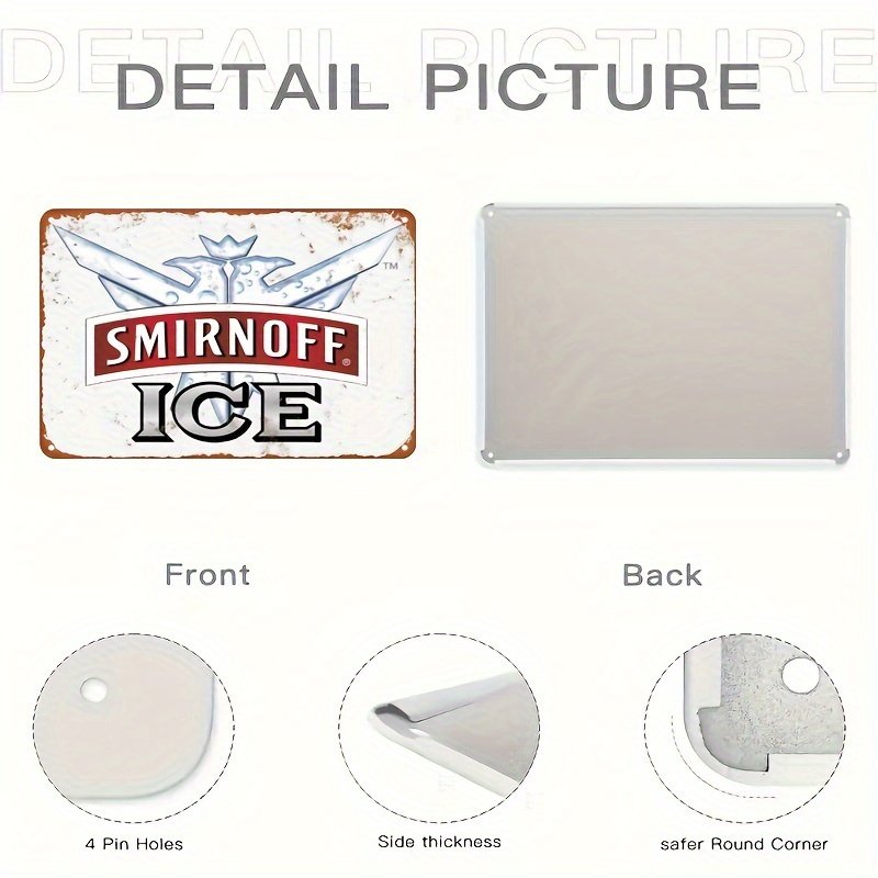 Smirnoff Ice Vintage Metal Tin Sign – Perfect Father’s Day Gift, 8×12 Inch | Versatile Wall Decor for Home, Bar, Cafe & Kitchen