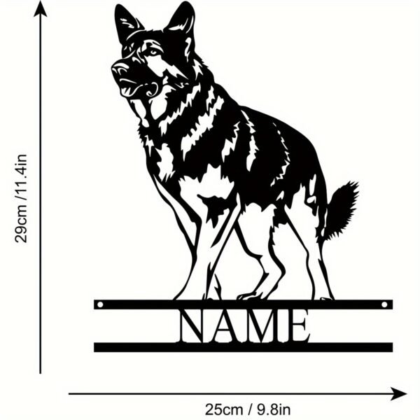 Custom German Shepherd Metal Wall Art - Personalized Dog Lover Name Sign for Home Decor, Perfect Gift Idea - Image 3