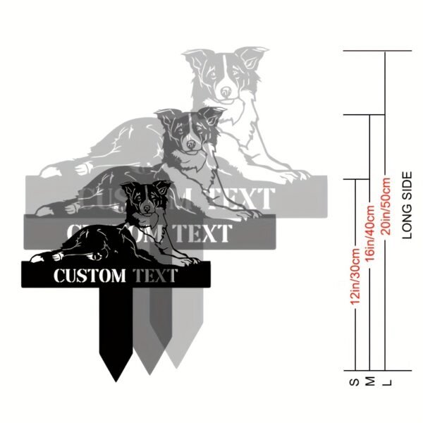 1pc Unique Border Collie Garden Fence Sign, Personalized Metal Sign, Humorous Outdoor Decoration, Durable Metal Material, No Battery Required - Image 3