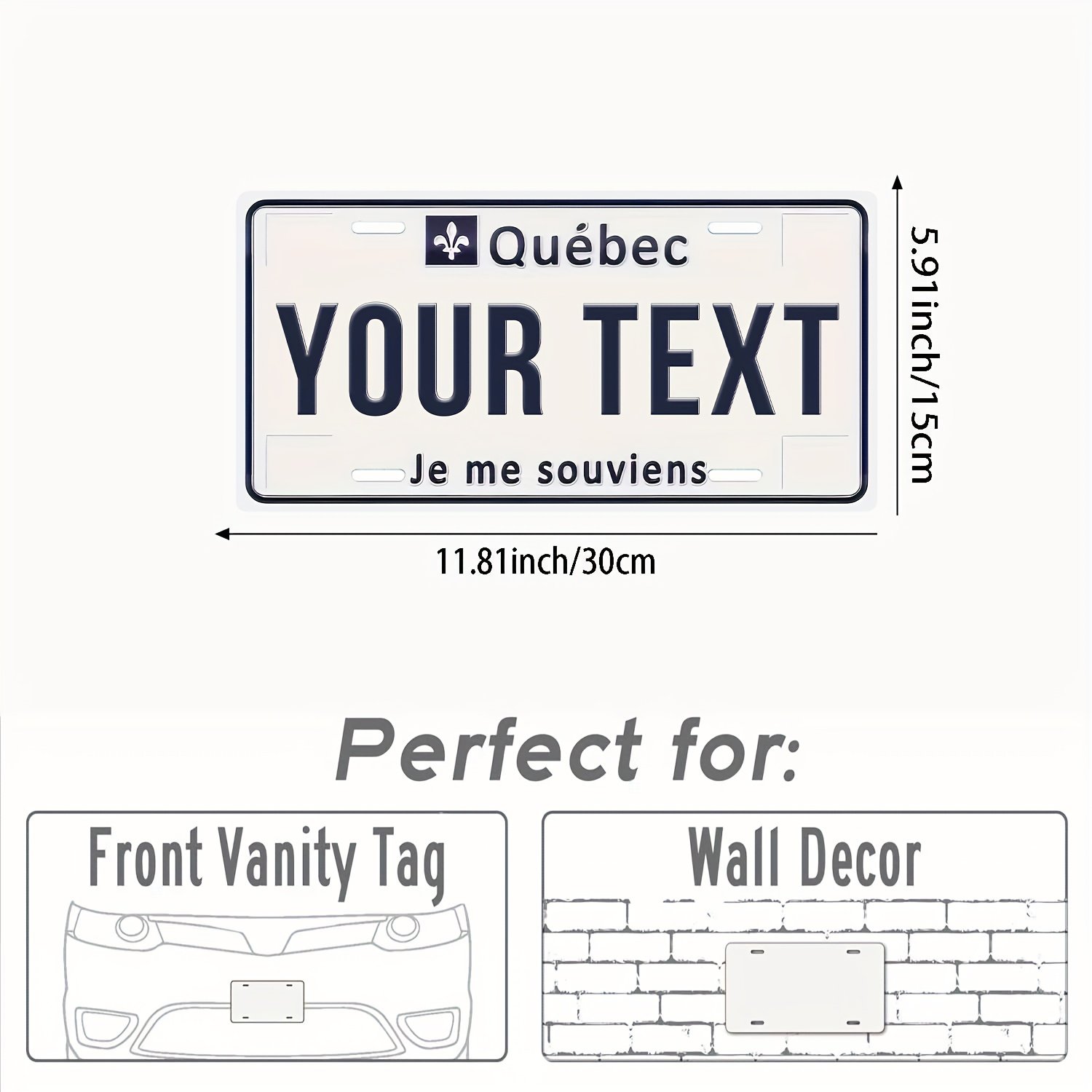 Customized Quebec Aluminum License Plate – Personalized Text “Je Me Souvenirs” or “Your Text” – Rustic Metal Wall Art Decor for Homes, Bars, Cafes, Garages – 5.91×11.81 Inch, Home Decoration | Quebecthemed Decor | Aluminum Plate