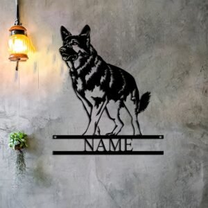 Custom German Shepherd Metal Wall Art - Personalized Dog Lover Name Sign for Home Decor, Perfect Gift Idea